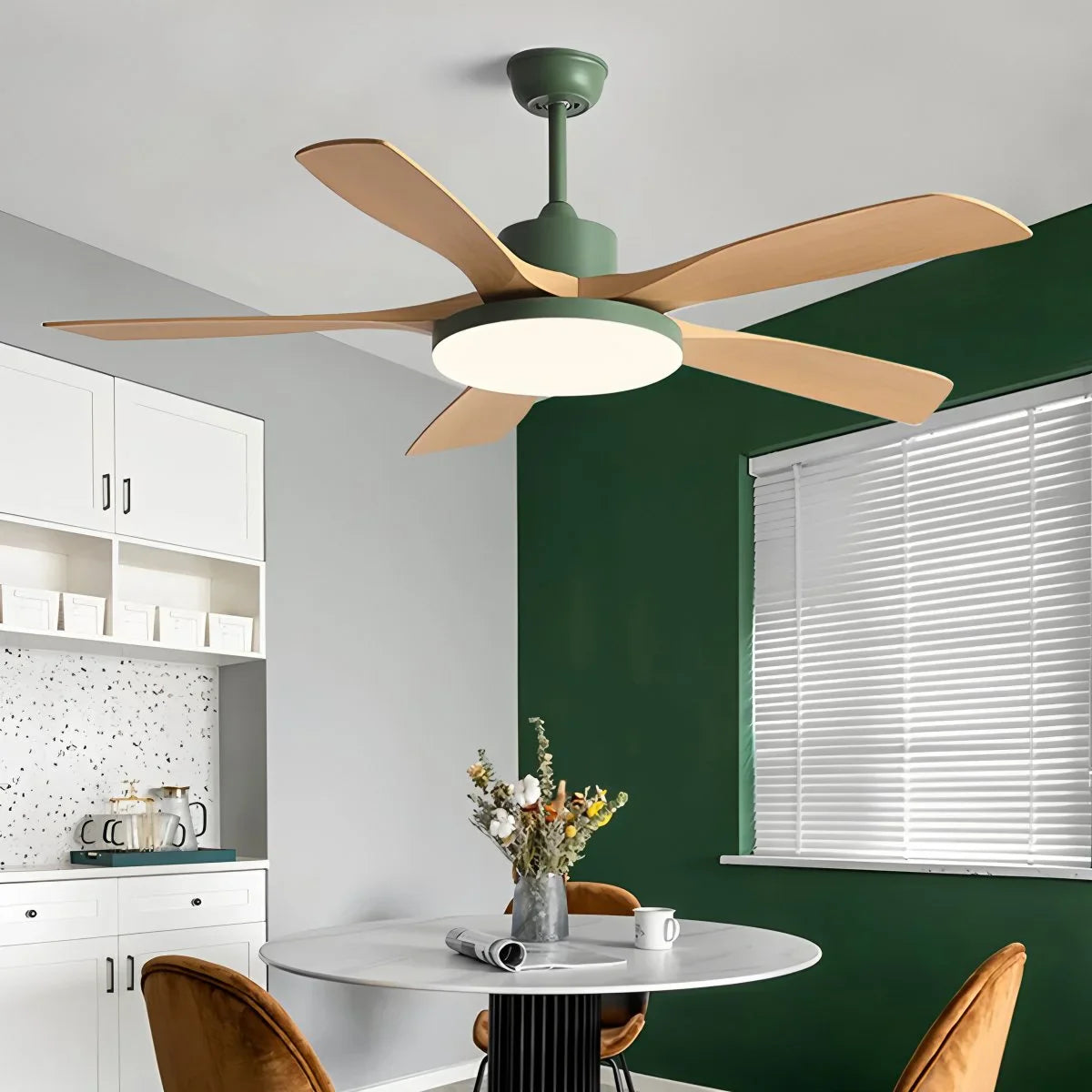 Eloer Living Room 6-Leaf Ceiling Fan Light
