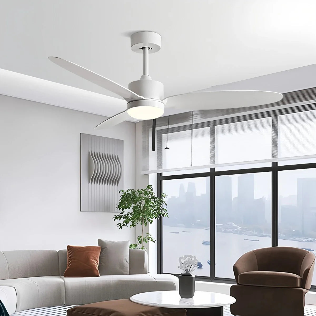 Eloer 3-Blade Ceiling Fan With Light for Bedroom