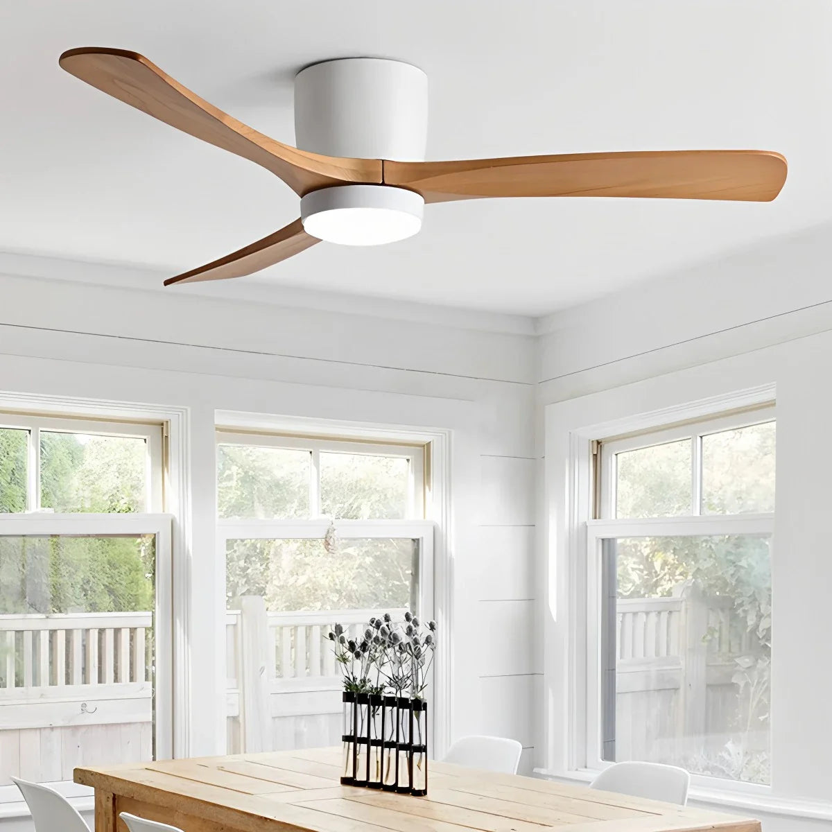 Eloer Large Low Profile Ceiling Fan with Light