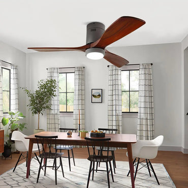 Eloer Mid-century Modern Hugger Ceiling Fan Lamp