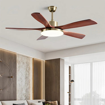 Eloer Solid Wood Ceiling Fan Light for Living Room