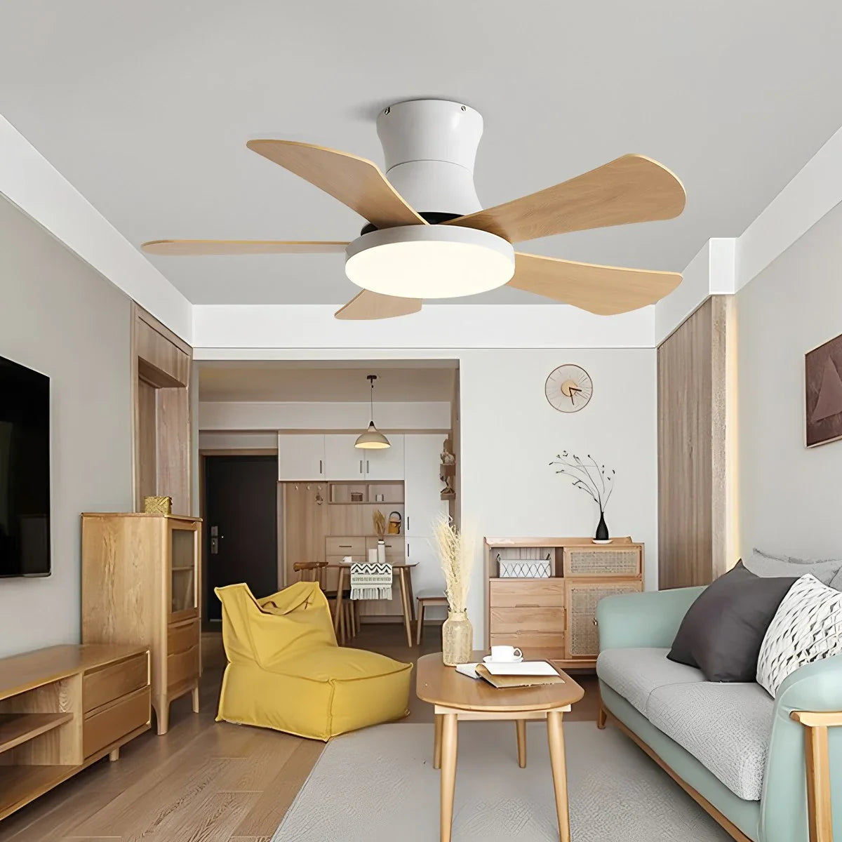 Eloer Scandi Low Profile Ceiling Fan with Light