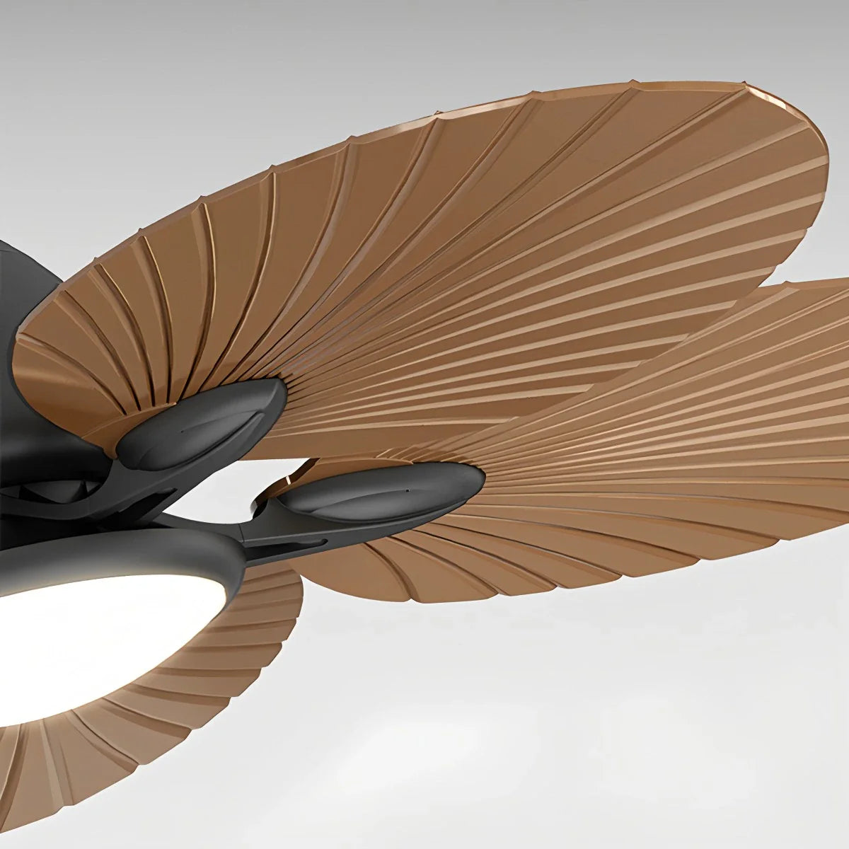 Eloer 5-Blade Palm Leaf Ceiling Fan with Light