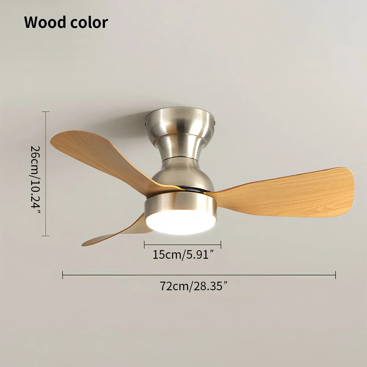 Eloer Small Size Indoor Ceiling Fan Light with Remote