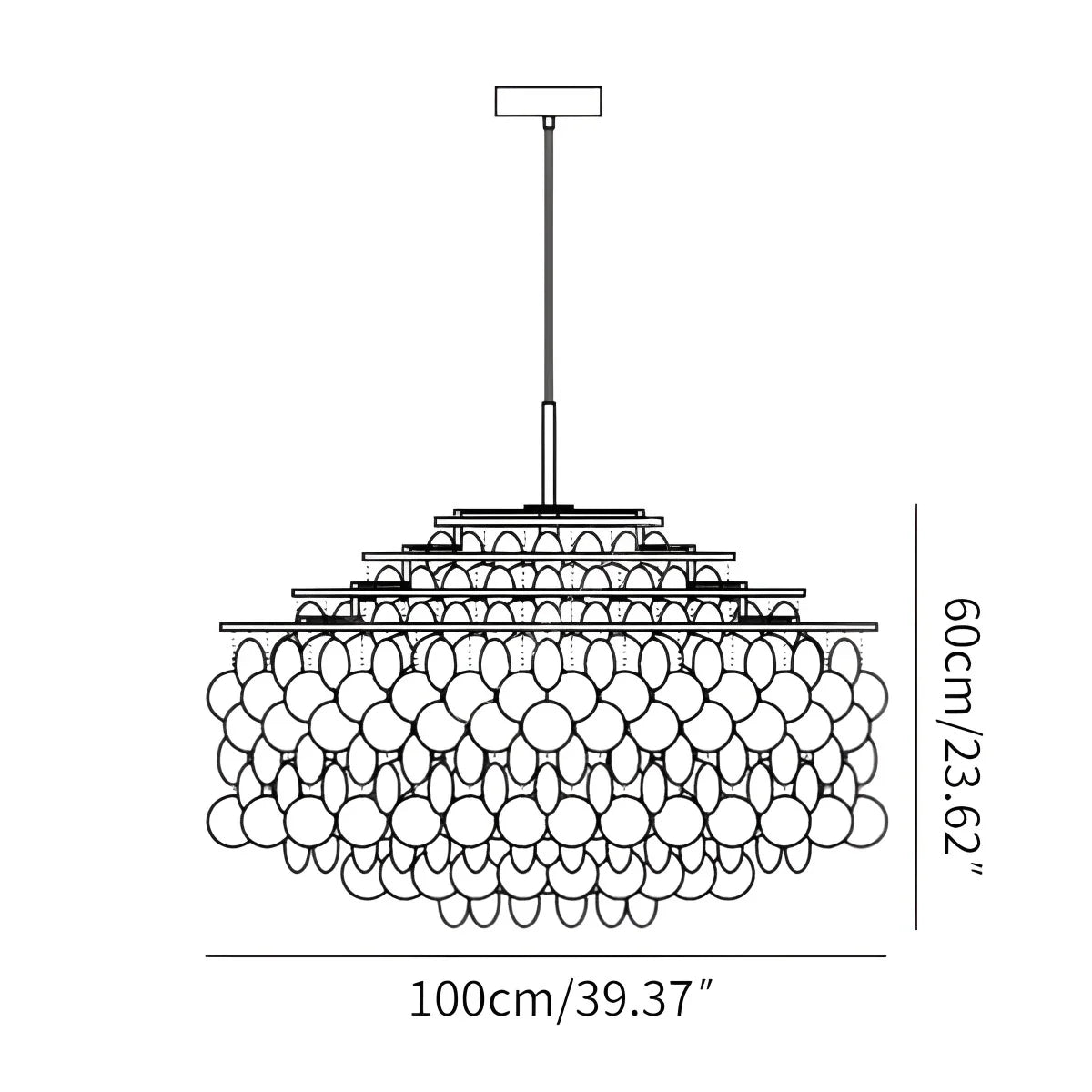Eloer Round Shell Chandelier for Bedroom Living Room