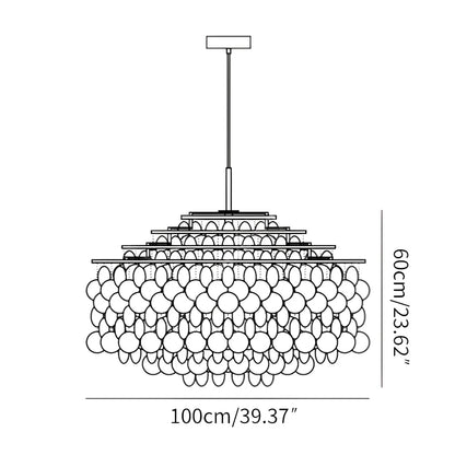 Eloer Round Shell Chandelier for Bedroom Living Room