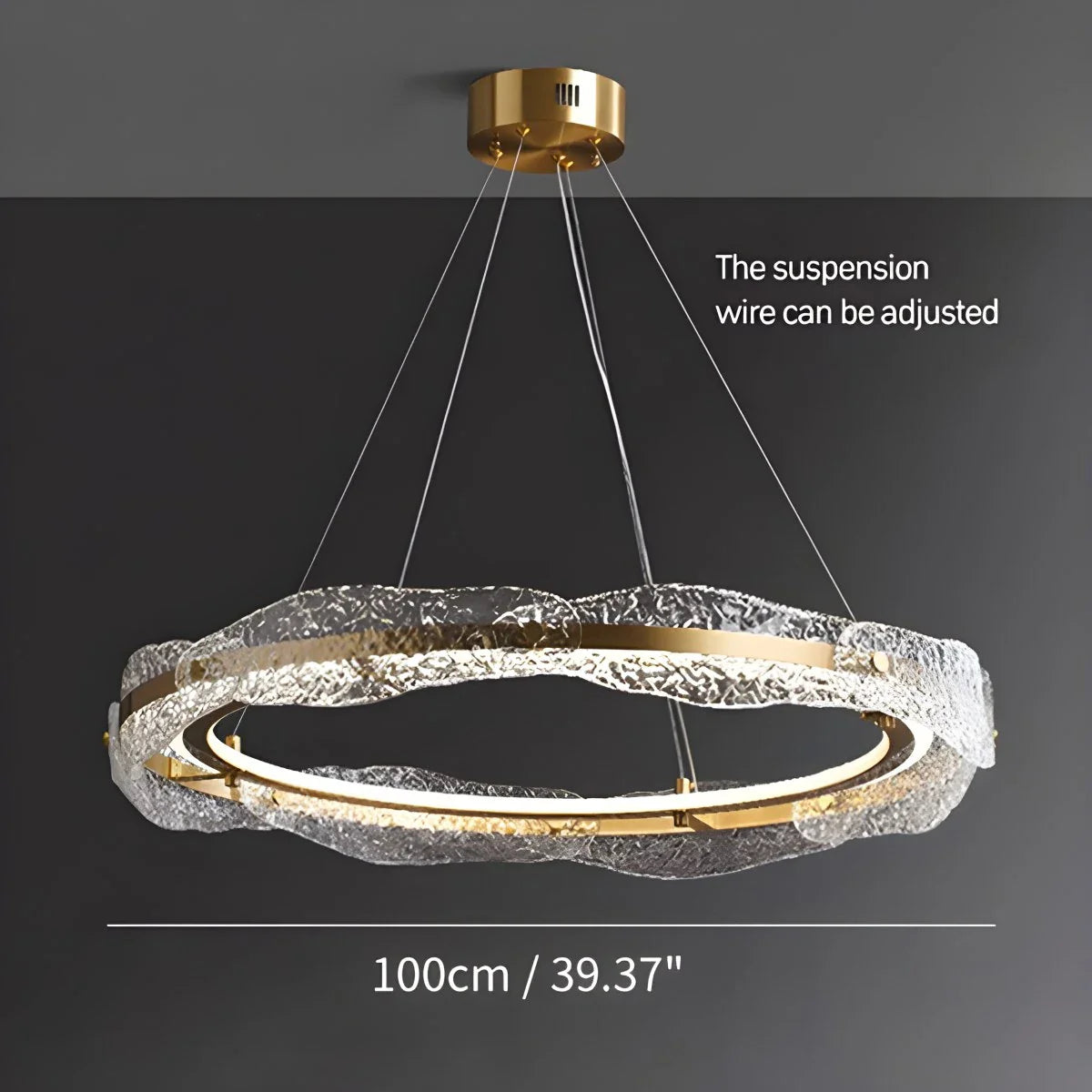 Eloer Water Pattern Glass Chandelier for Living Room