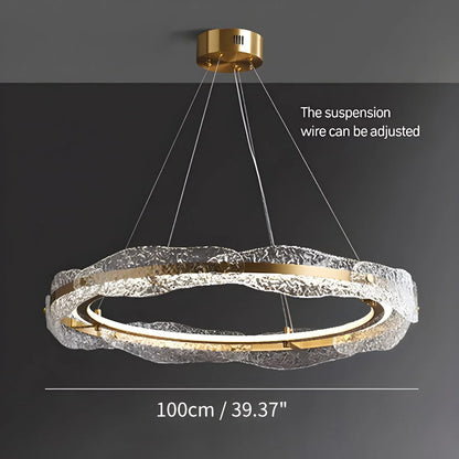 Eloer Water Pattern Glass Chandelier for Living Room