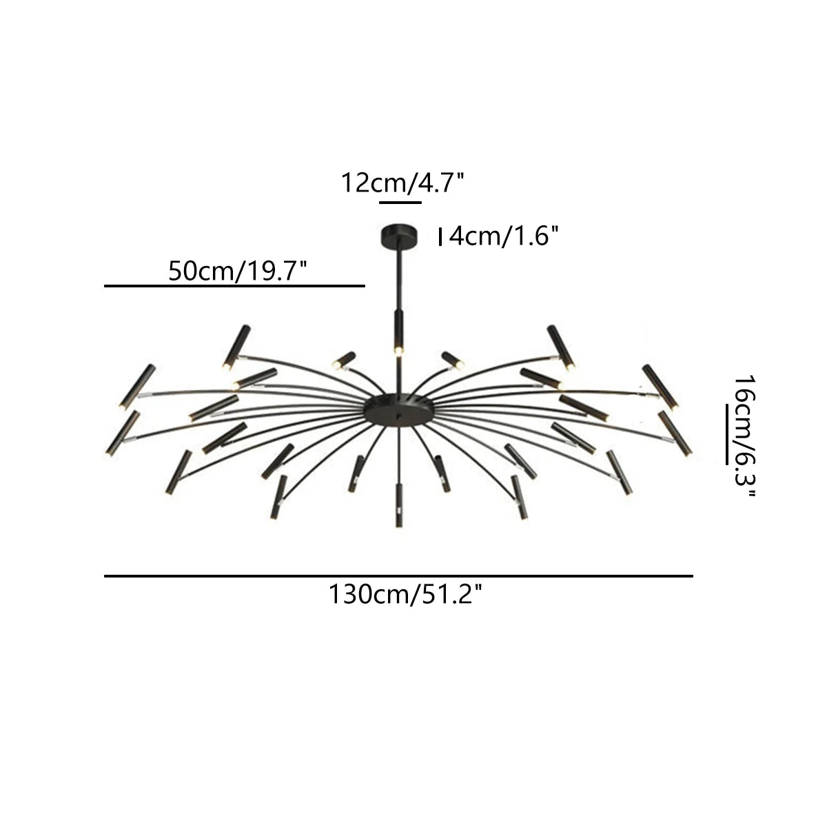 Eloer Modern Adjustable Candelabra Chandelier for Living Room