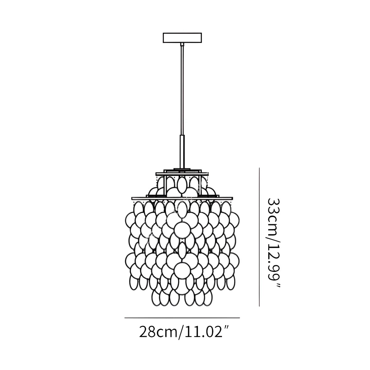 Eloer Round Shell Chandelier for Bedroom Living Room