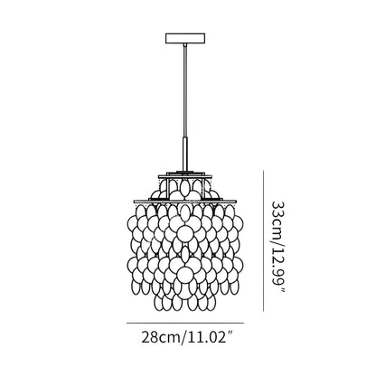 Eloer Round Shell Chandelier for Bedroom Living Room
