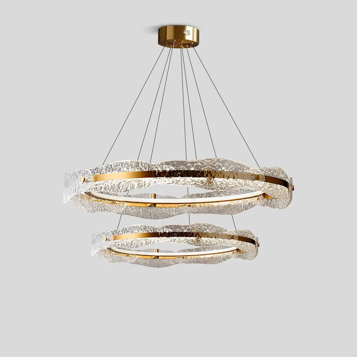 Eloer Water Pattern Glass Chandelier for Living Room