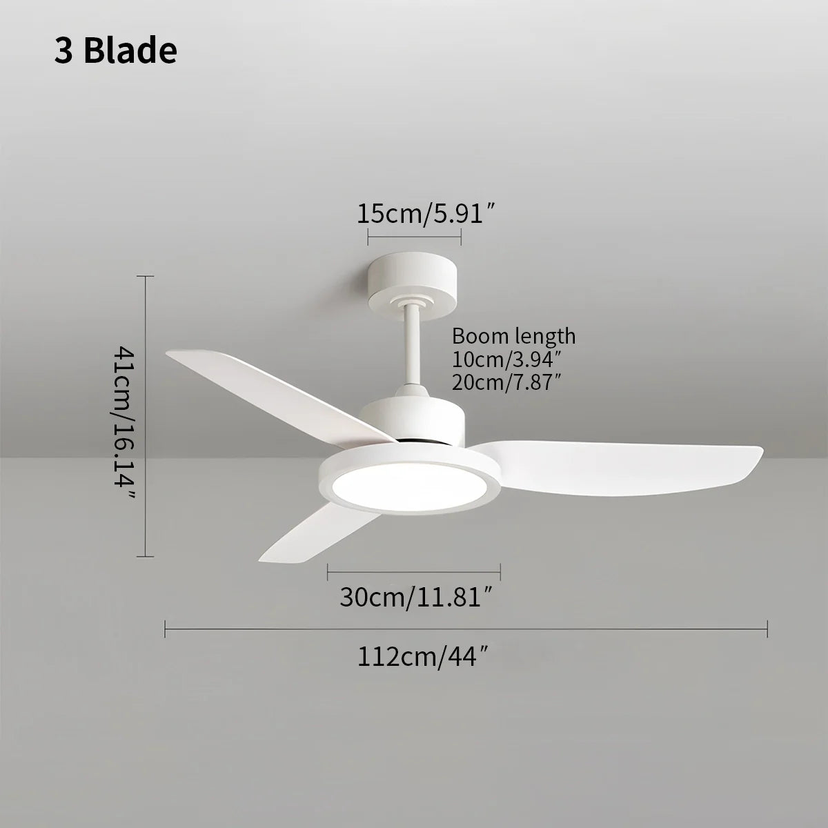 Eloer Modern White Ceiling Fans with Lights and Remote