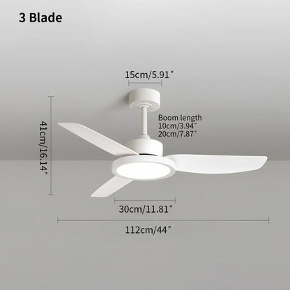 Eloer Modern White Ceiling Fans with Lights and Remote