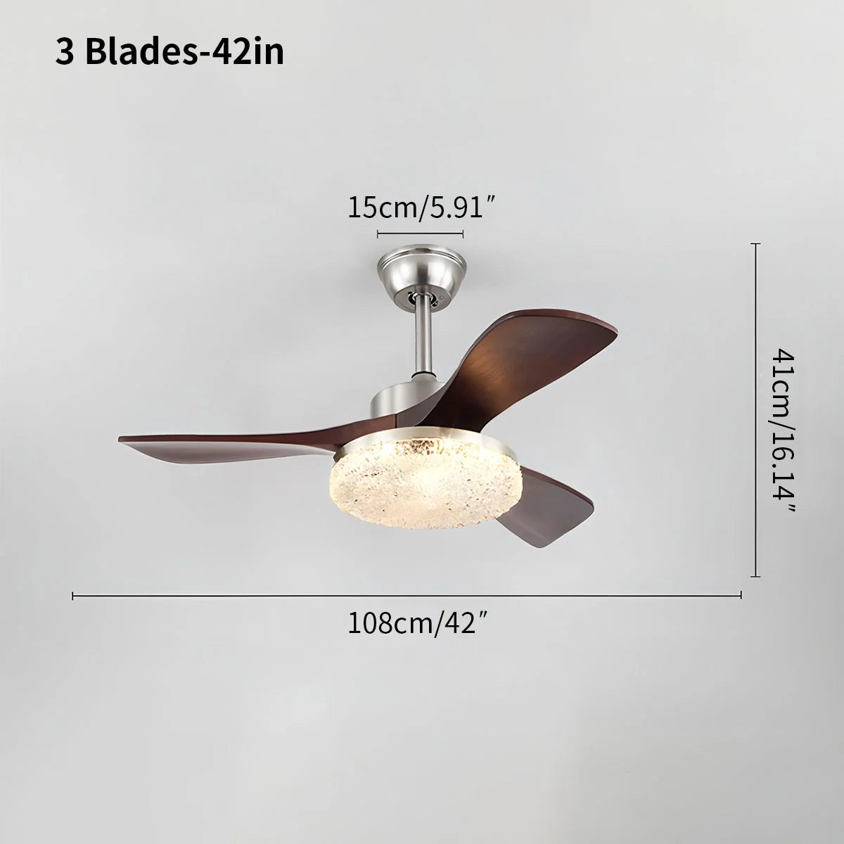 Eloer Vintage Luxury Solid Wood Ceiling Fan Light