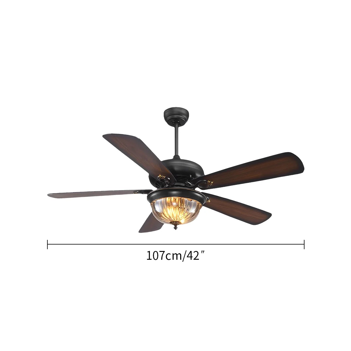 Eloer Vintage Wood Ceiling Fan Lamp for Living Room