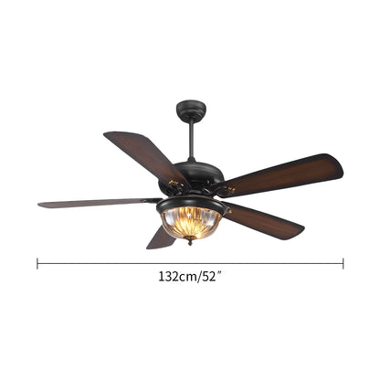 Eloer Vintage Wood Ceiling Fan Lamp for Living Room