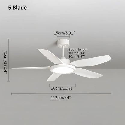 Eloer Modern White Ceiling Fans with Lights and Remote