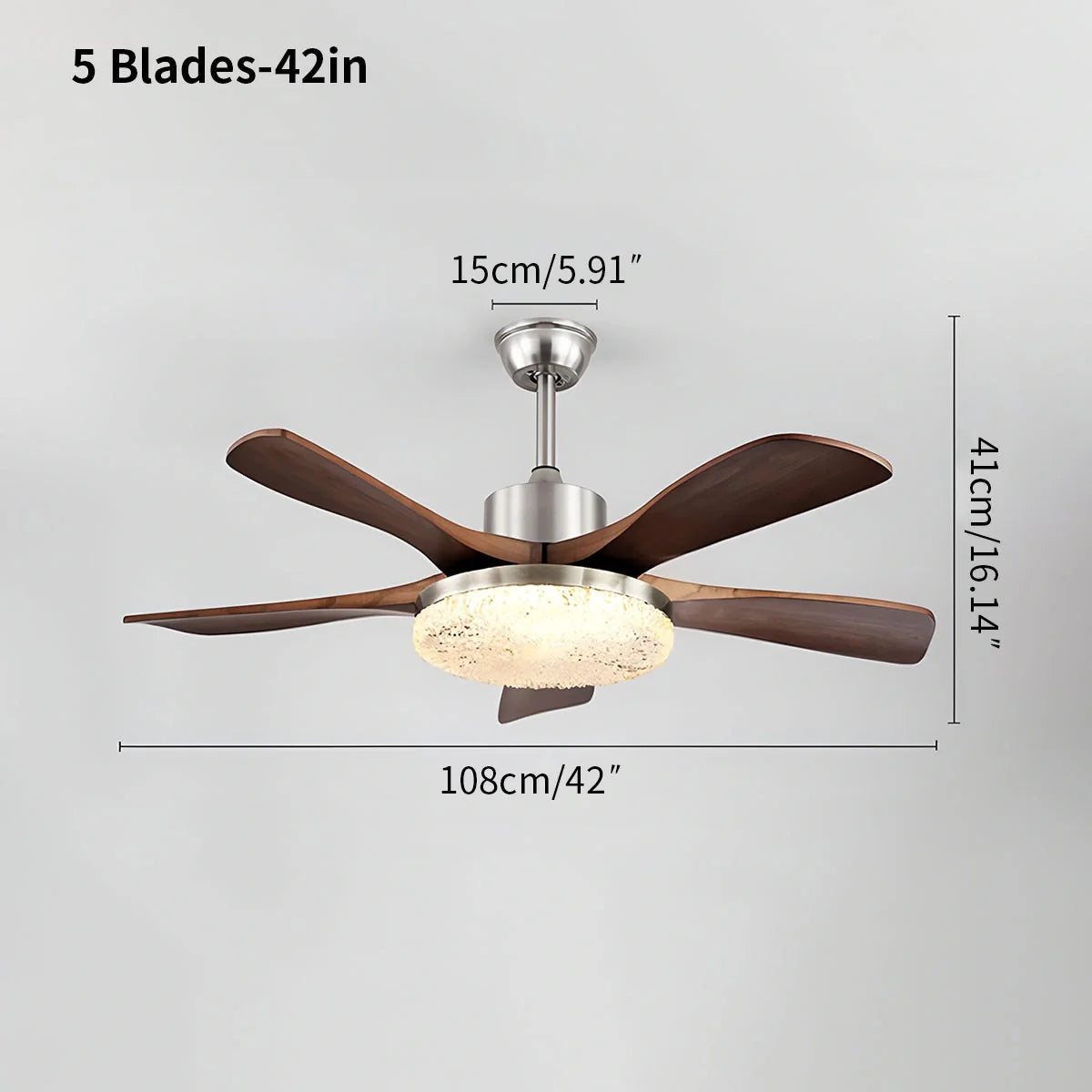 Eloer Vintage Luxury Solid Wood Ceiling Fan Light