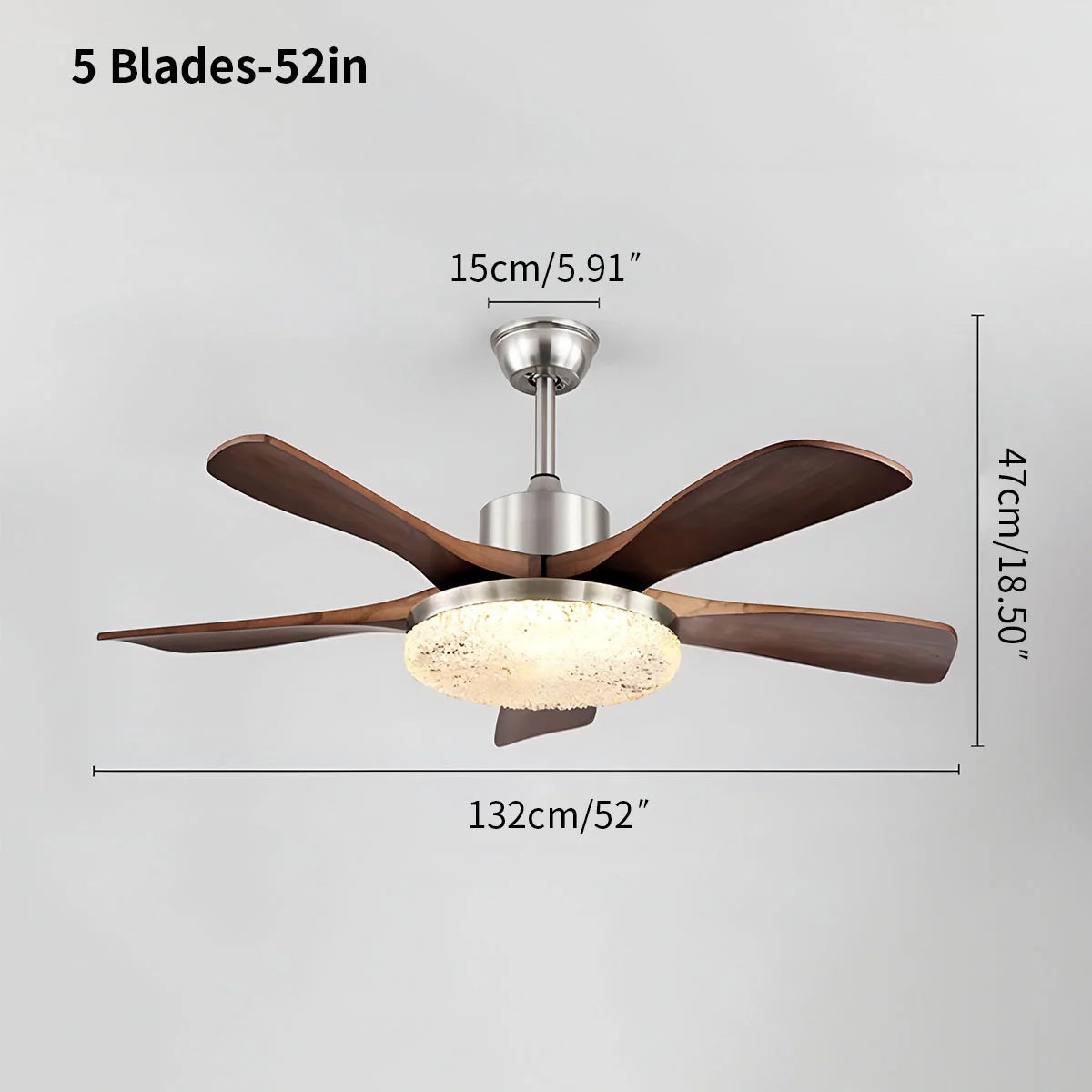 Eloer Vintage Luxury Solid Wood Ceiling Fan Light