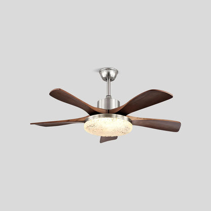 Eloer Vintage Luxury Solid Wood Ceiling Fan Light