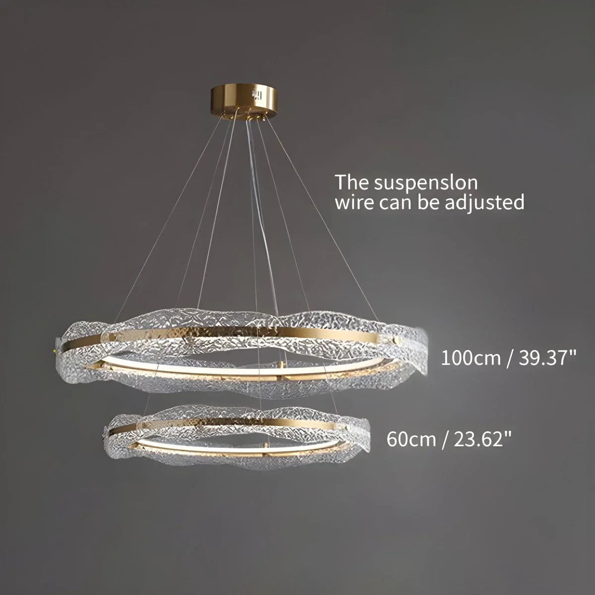 Eloer Water Pattern Glass Chandelier for Living Room