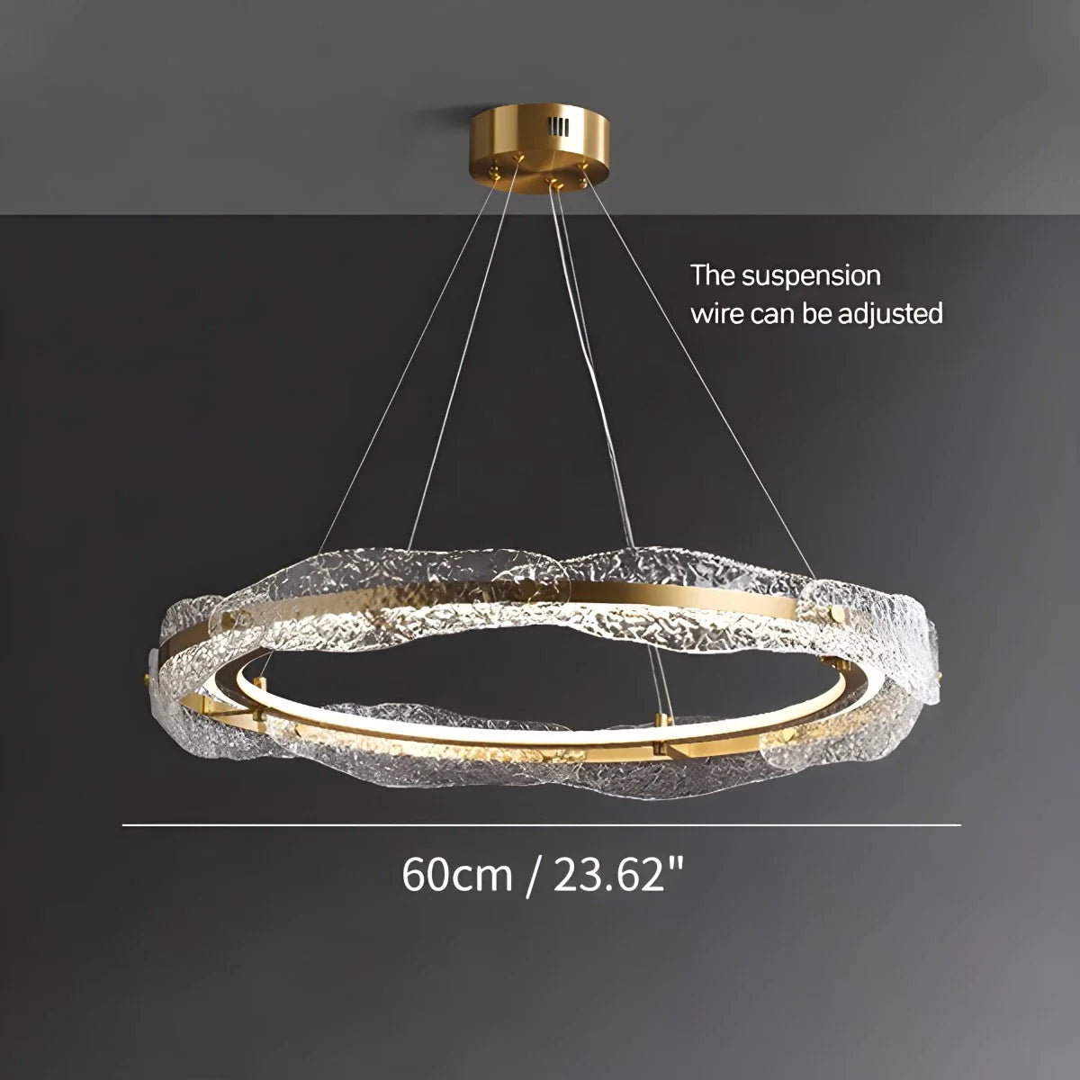 Eloer Water Pattern Glass Chandelier for Living Room