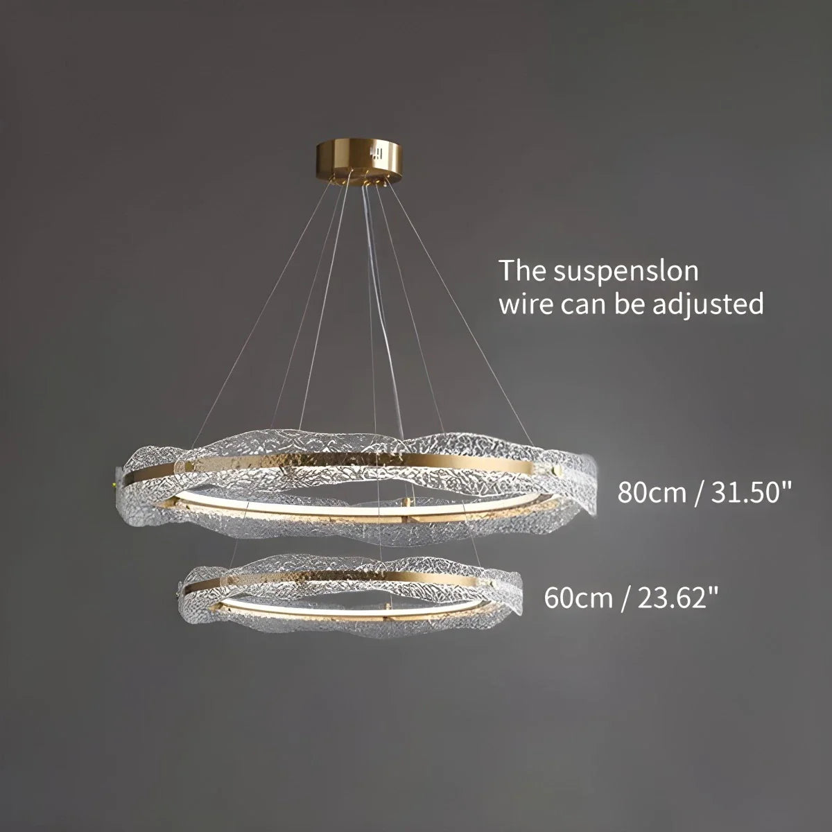 Eloer Water Pattern Glass Chandelier for Living Room