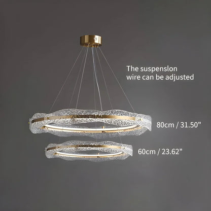 Eloer Water Pattern Glass Chandelier for Living Room