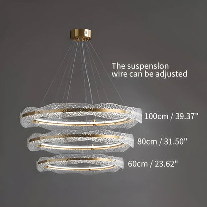 Eloer Water Pattern Glass Chandelier for Living Room