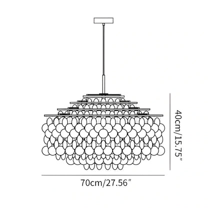 Eloer Round Shell Chandelier for Bedroom Living Room