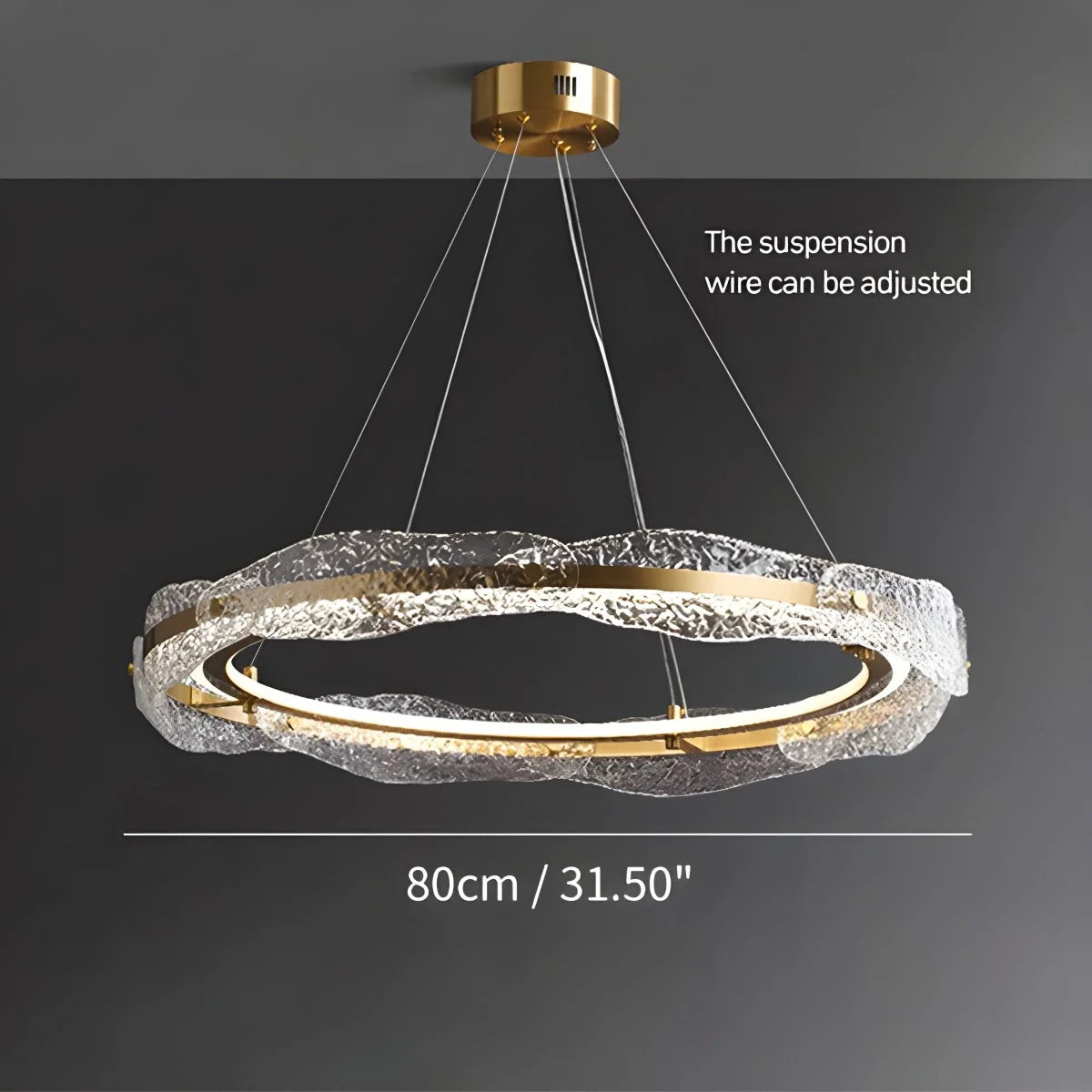 Eloer Water Pattern Glass Chandelier for Living Room