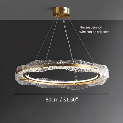 Eloer Water Pattern Glass Chandelier for Living Room