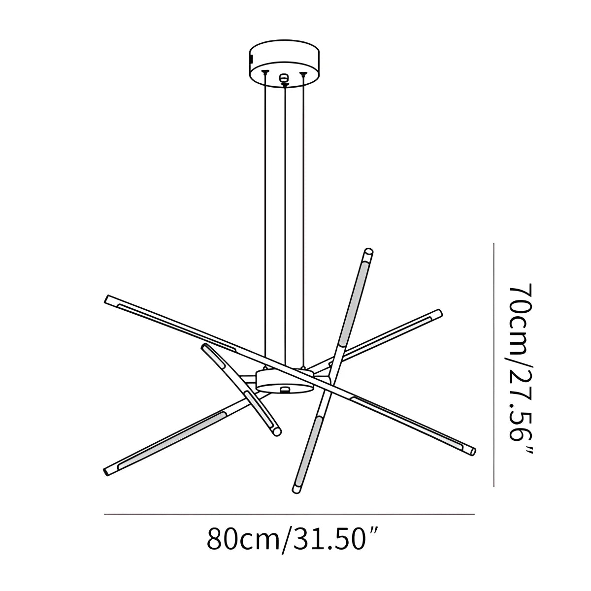 Eloer Rotatable LED Chandelier for Living Room