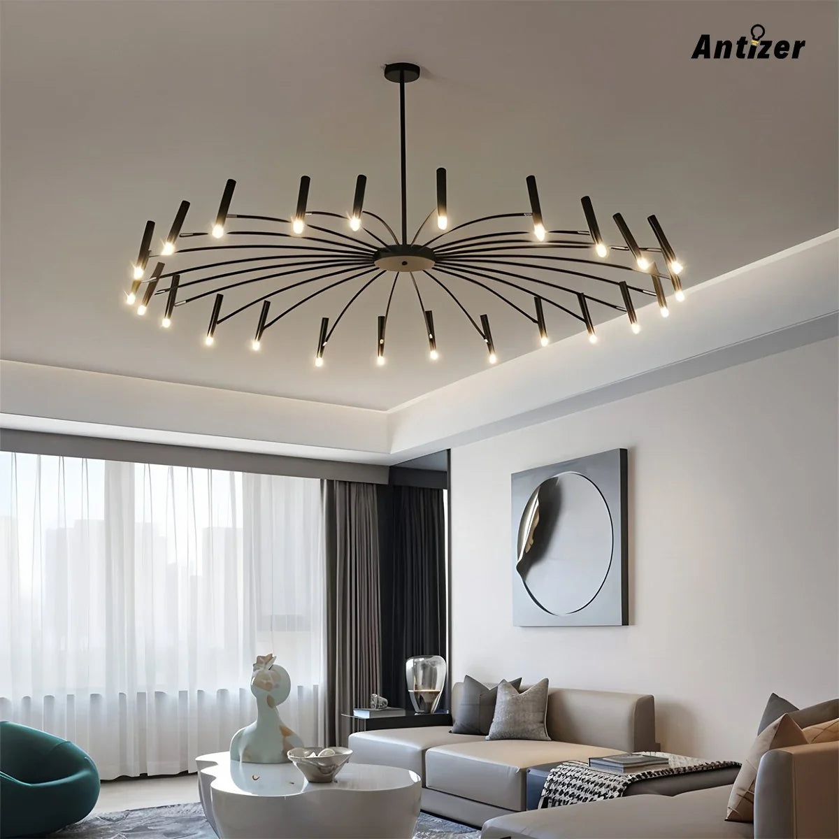 Eloer Modern Adjustable Candelabra Chandelier for Living Room