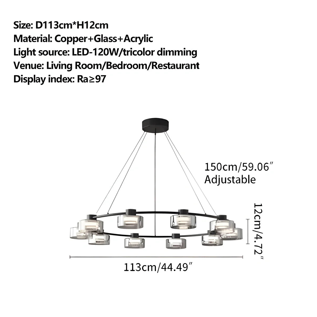 Eloer Light Luxury Creative Glass Chandelier