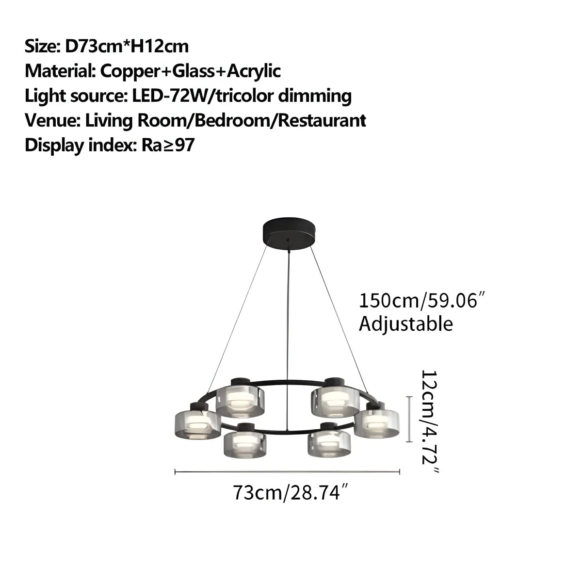 Eloer Light Luxury Creative Glass Chandelier