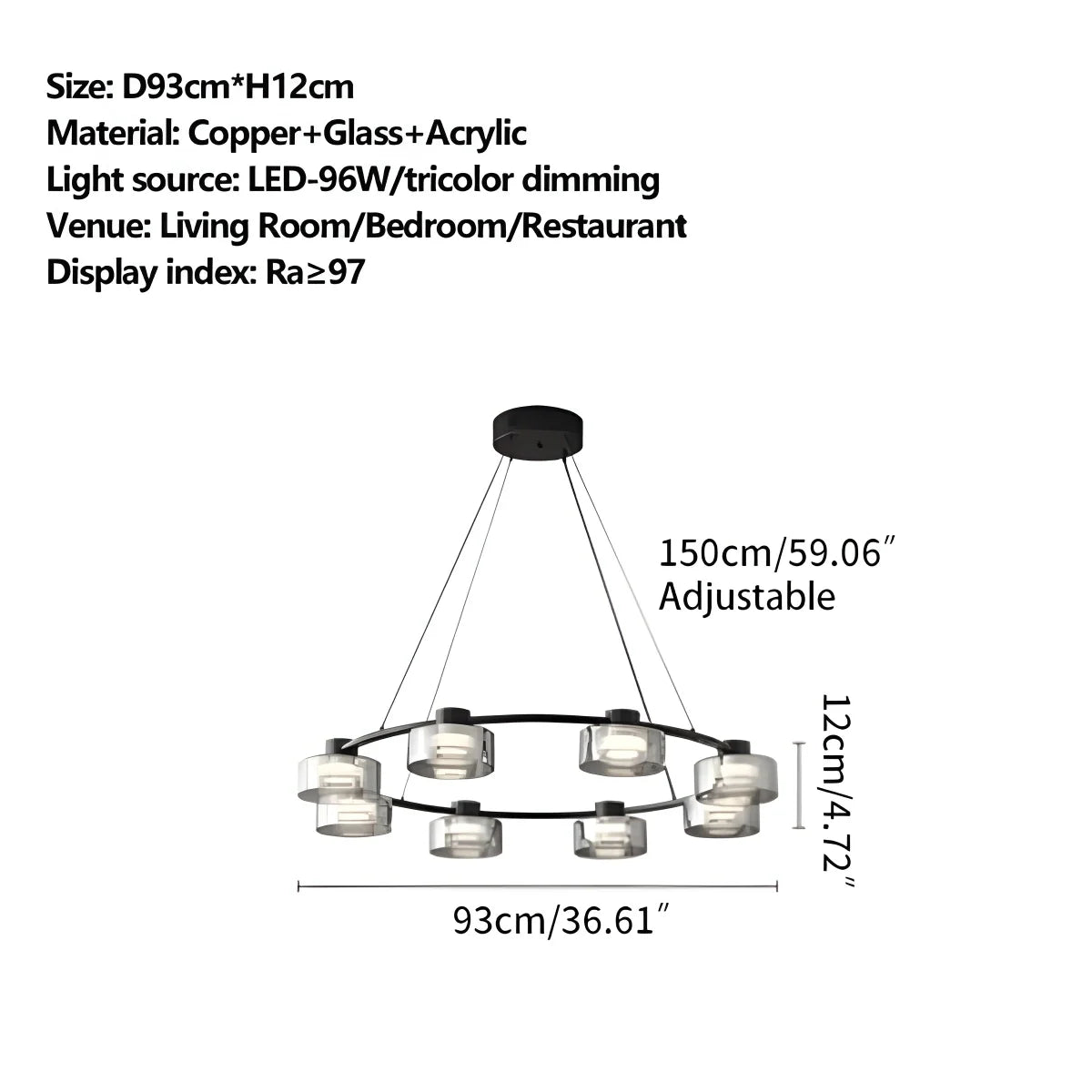 Eloer Light Luxury Creative Glass Chandelier