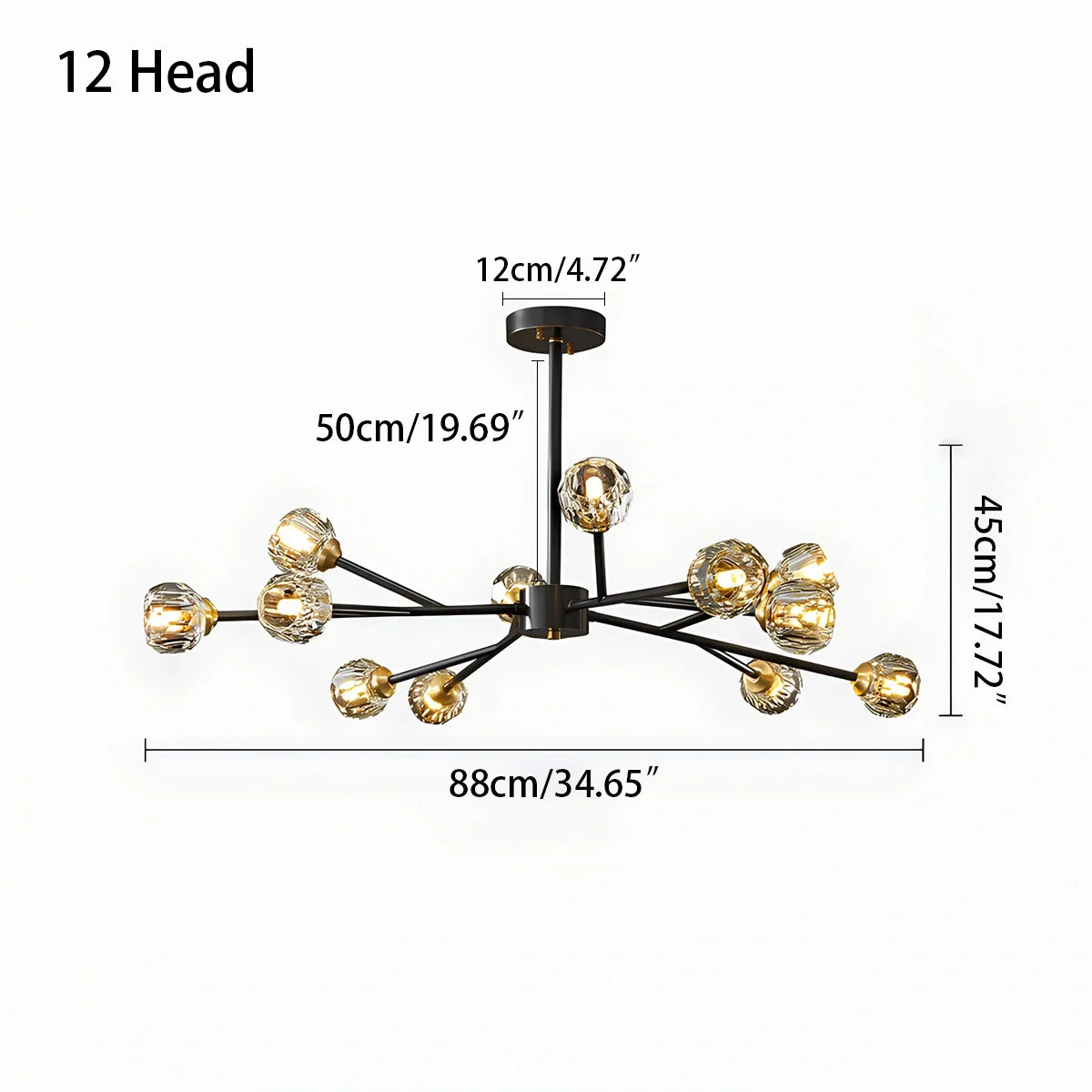 Eloer Crystal Ball Round Cluster Chandelier