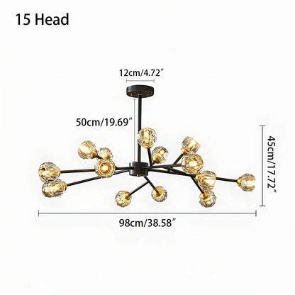 Eloer Crystal Ball Round Cluster Chandelier