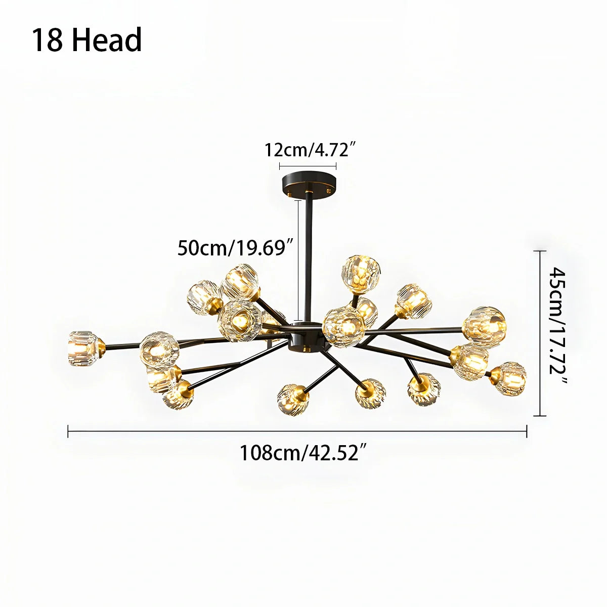 Eloer Crystal Ball Round Cluster Chandelier