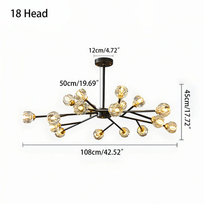 Eloer Crystal Ball Round Cluster Chandelier