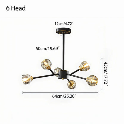 Eloer Crystal Ball Round Cluster Chandelier