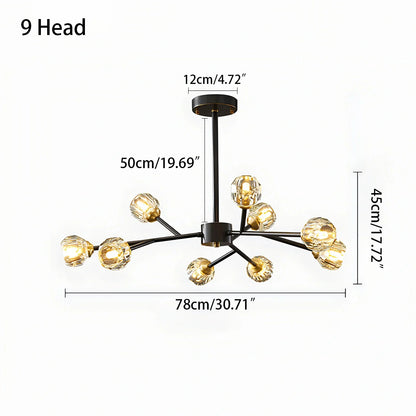 Eloer Crystal Ball Round Cluster Chandelier