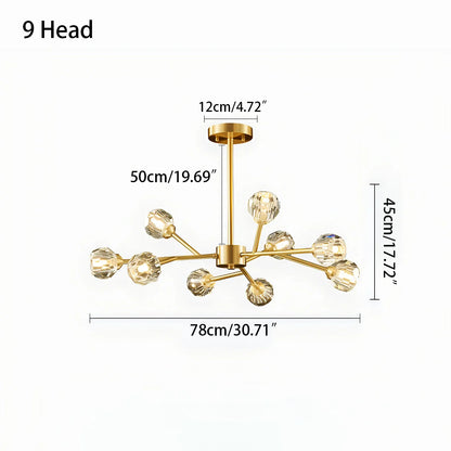 Eloer Crystal Ball Round Cluster Chandelier