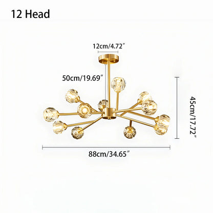 Eloer Crystal Ball Round Cluster Chandelier