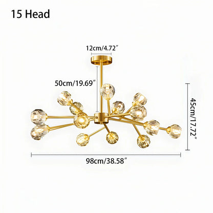 Eloer Crystal Ball Round Cluster Chandelier