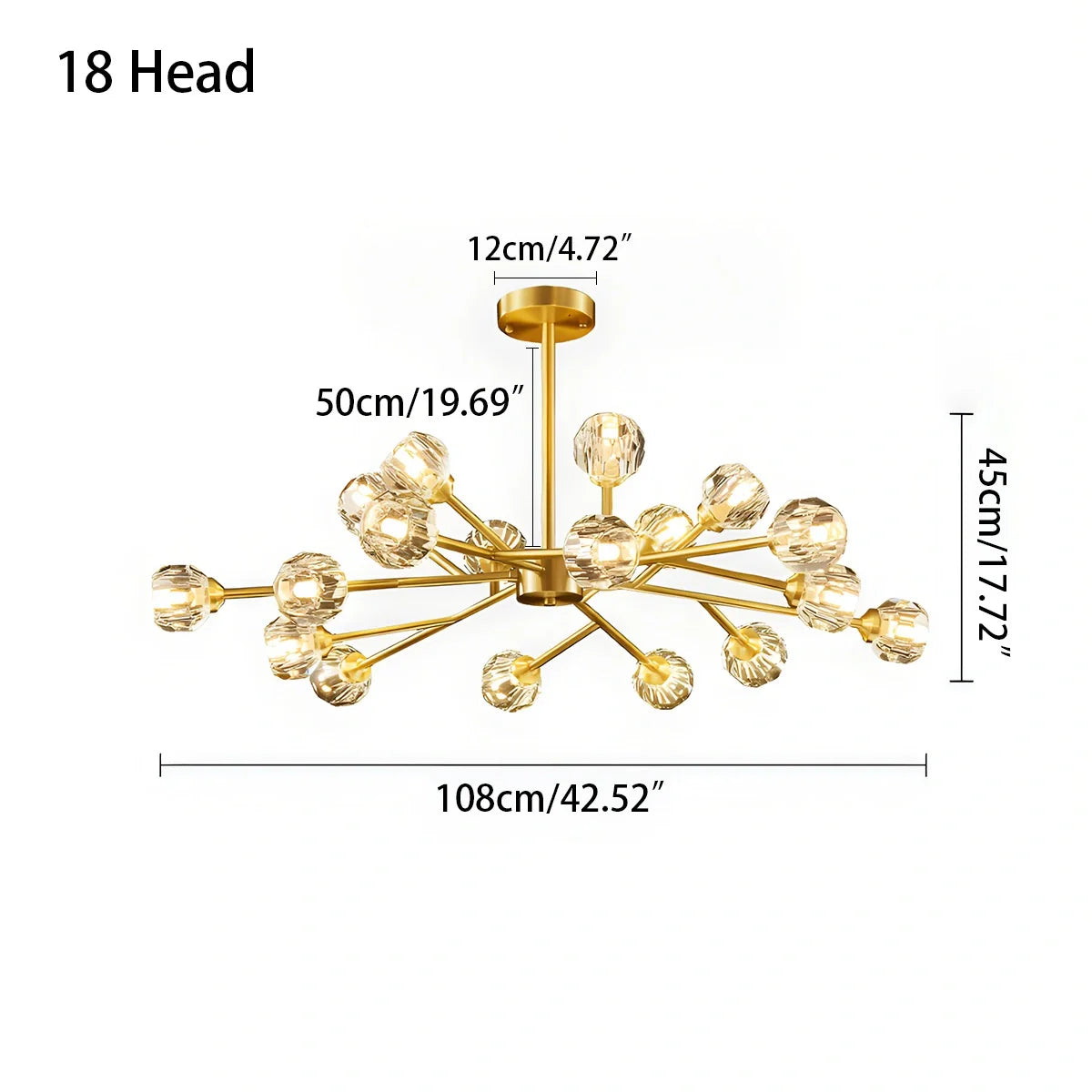 Eloer Crystal Ball Round Cluster Chandelier