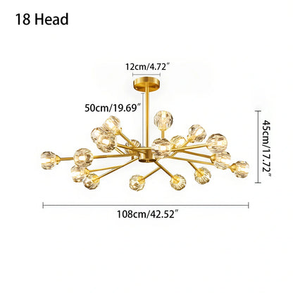 Eloer Crystal Ball Round Cluster Chandelier