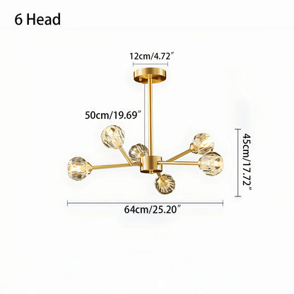 Eloer Crystal Ball Round Cluster Chandelier